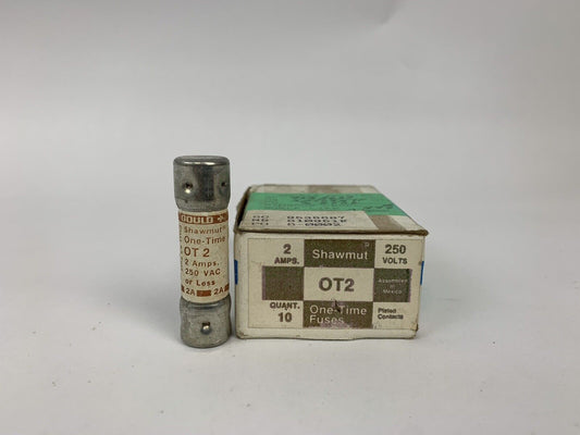 Gould Shawmut One-Time OT2 2A 250V Fuse "Lot of 10"