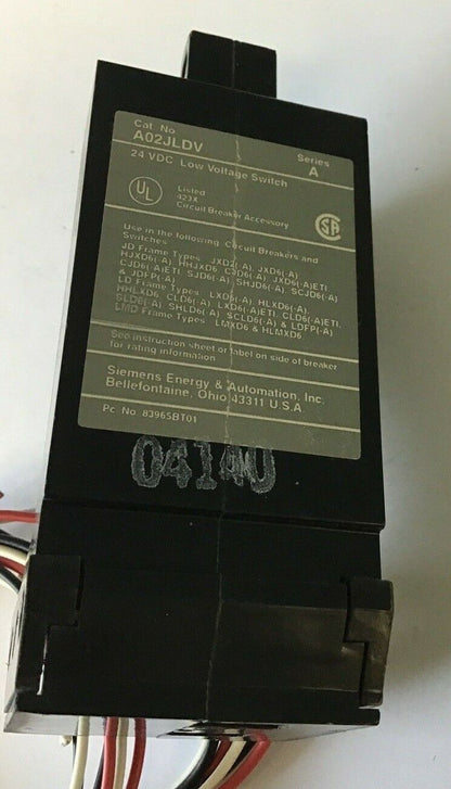 ITE AO2JLDV AUXILIARY SWITCH 24VDC LOW VOLTAGE SWITCH SER.A