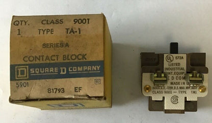 SQUARE D 9001 TA-1 CONTACT BLOCK  ***LOTOF4***