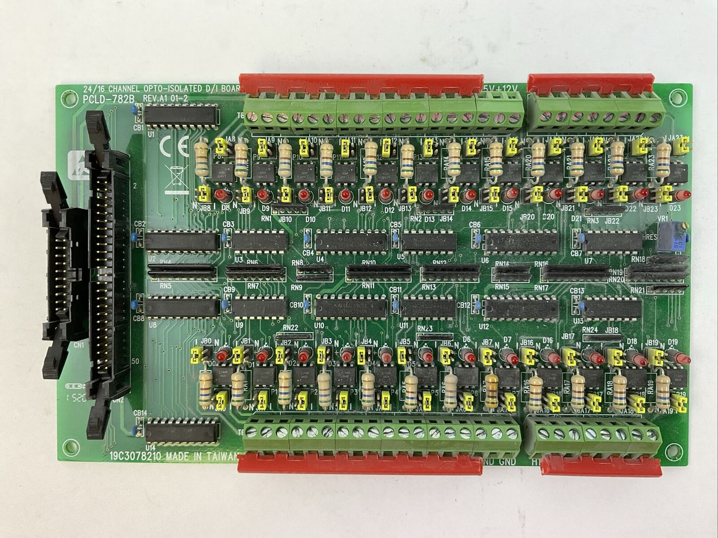 ADVANTECH PCLD-782B REV A1 01-2 24/16 CHANNEL OPTO-ISOLATED D/I CIRCUIT BOARD