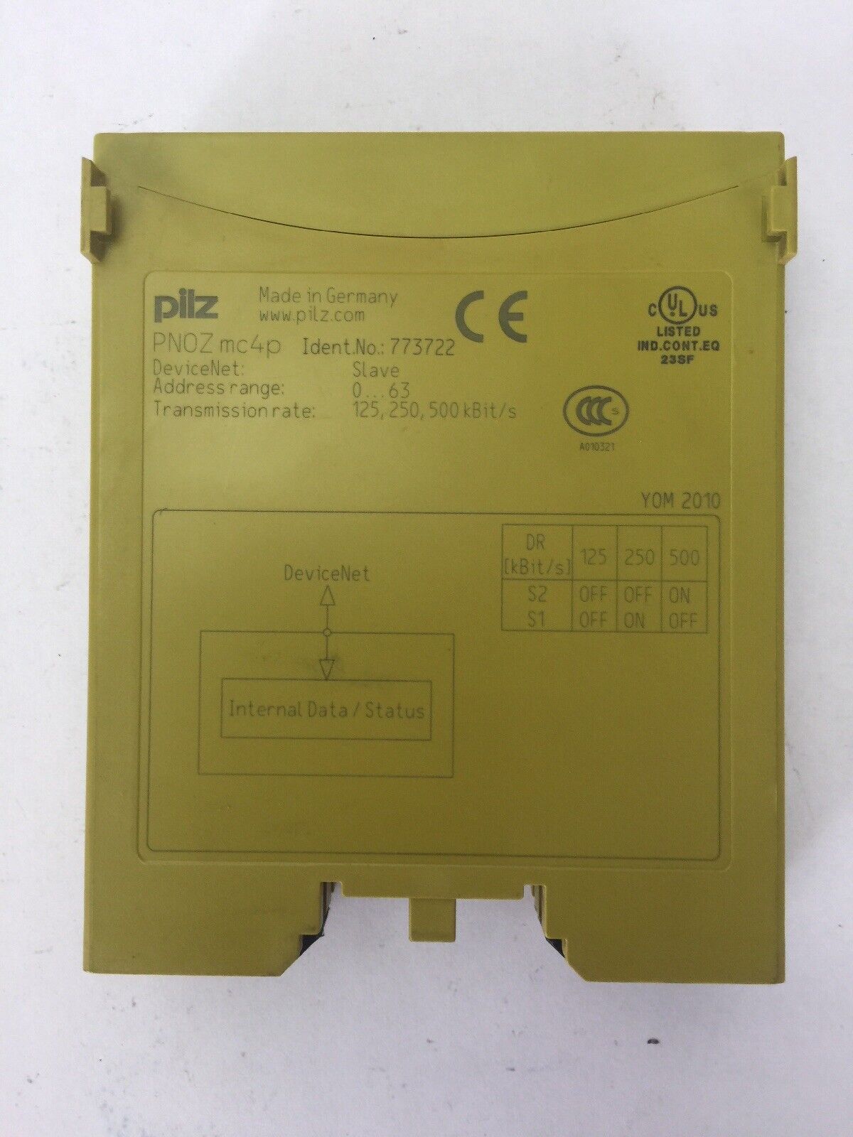 PILZ PNOZ MC4P DEVICENET SLAVE RELAY TRANSMISSION RATE 125,250,500 kBit/s