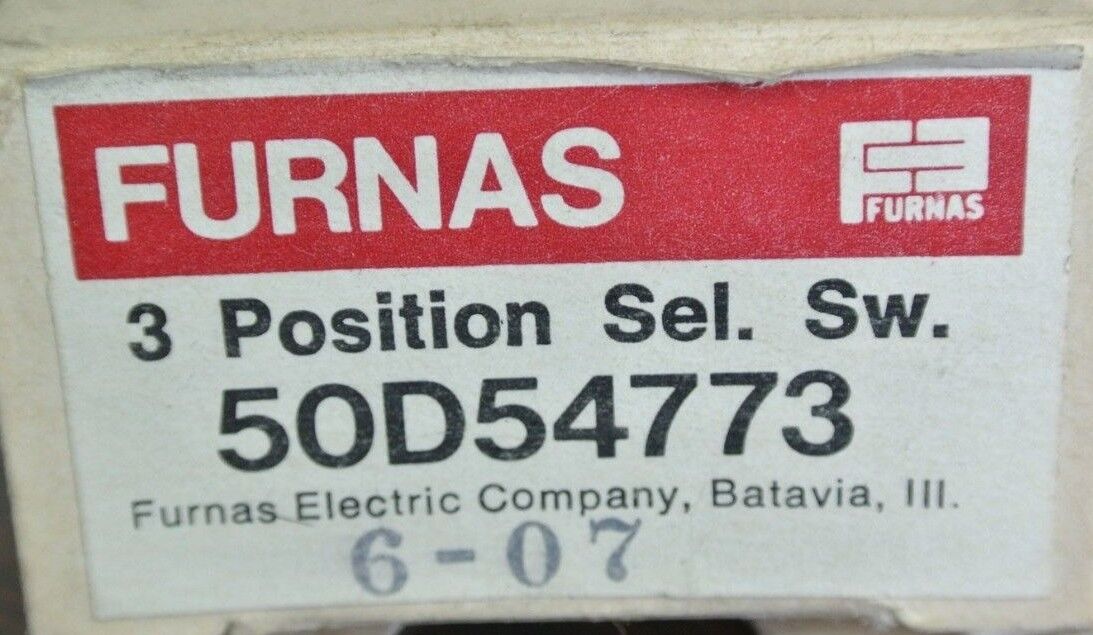 FURNAS 50D54773 / 3-POSITION SELECTOR SWITCH / PILOT CONTROL KIT - NEW SURPLUS