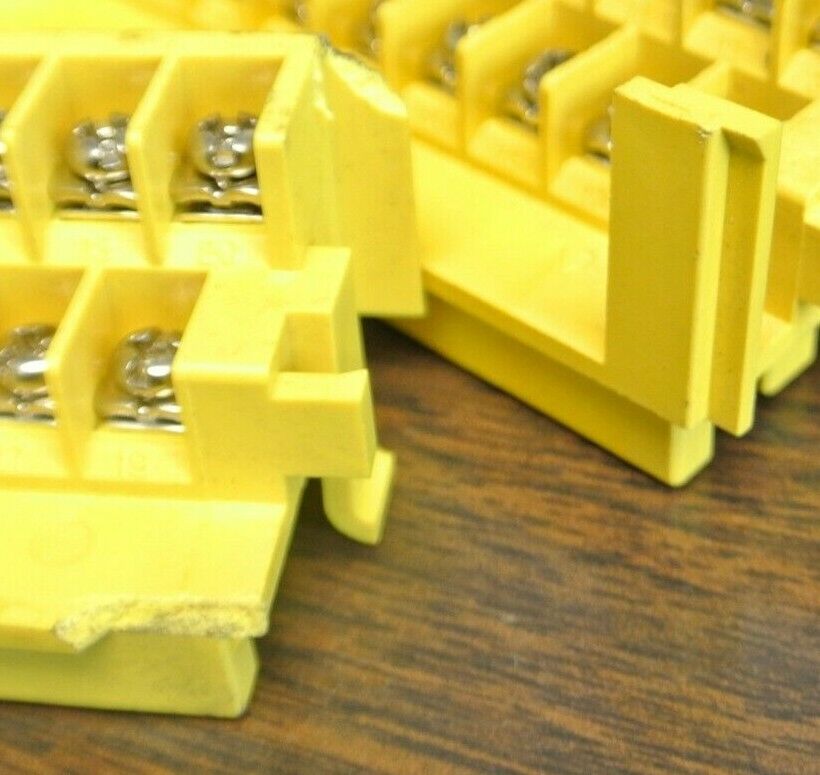 LOT of 3 / HONDA TERMINAL BLOCK MDL930 (?) / YELLOW / 20-TERMINALS / CHIPPED