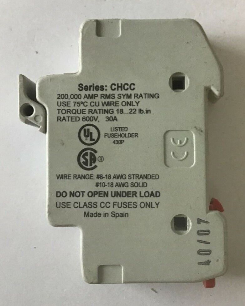 BUSSMANN CHCC1D FUSE HOLDER 30A 600V ****LOTOF5****