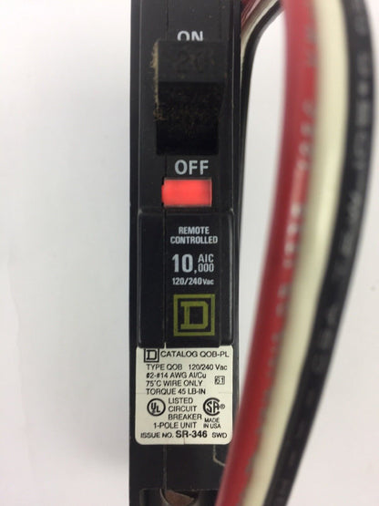 SQUARE D QOB120PL 20A 1 POLE 120/240V 50/60HZ 10,000 AIR/A NOM CIRCUIT BREAKER