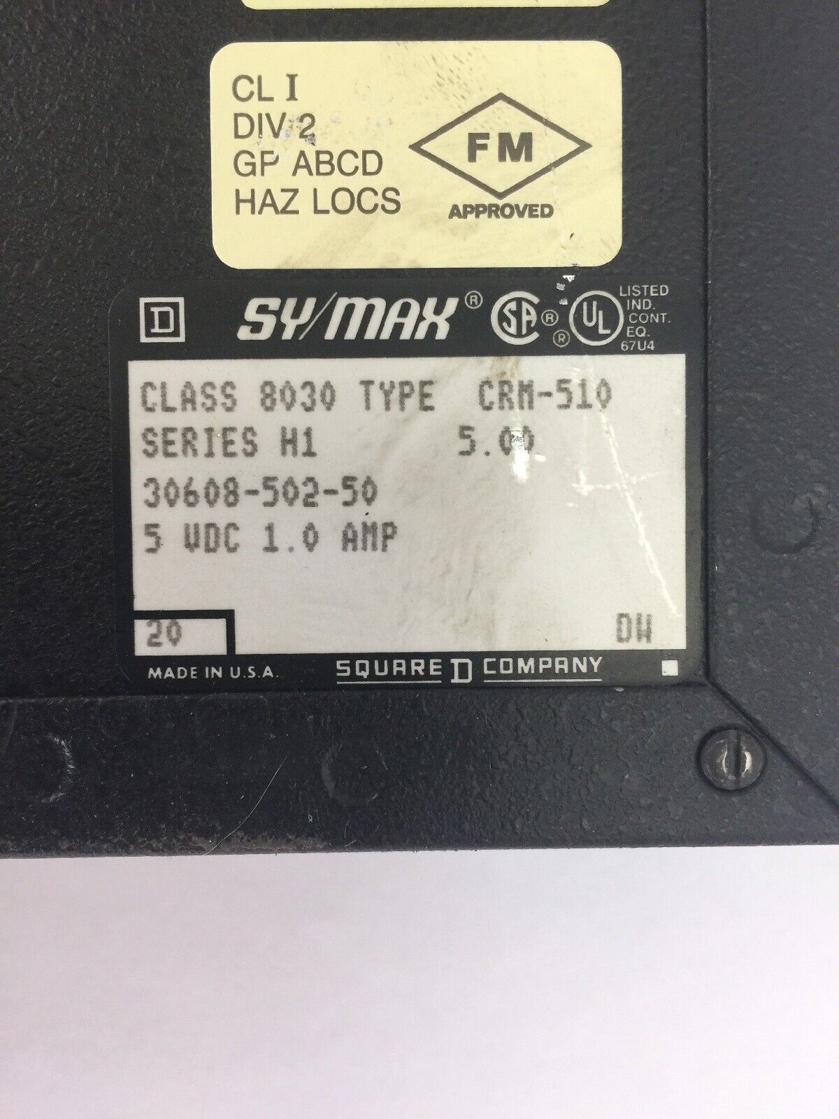 SQUARE D SY/MAX 8030 CRM-510 NETWORK INTERFACE SERIES H1 5 VDC 1.0 AMP