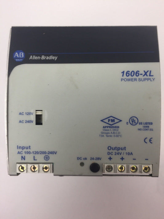 ALLEN BRADLEY 1606-XL240E POWER SUPPLY SER A OUTPUT DC 24-28V 10 A