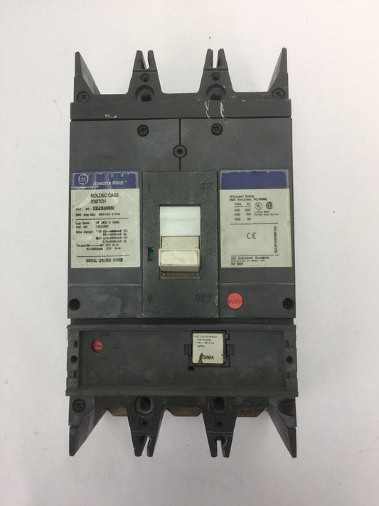 GE SGDA36AN0600 CIRCUIT BREAKER 600VAC 600A 3P SPECTRA RMS SGDA36A00060 TRIP