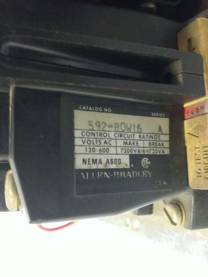 ALLEN BRADLEY, 520E-BOD , SER. C, STARTER, SIZE 1, 600V, 27A, 3PH, 120V COIL 3PH