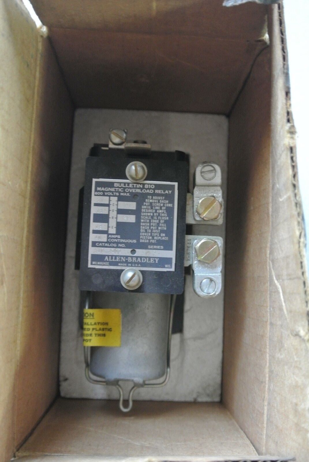 ALLEN-BRADLEY 810-J10C MAGNETIC OVERLOAD RELAY - 40A CONT. - 600V - NEW SURPLUS