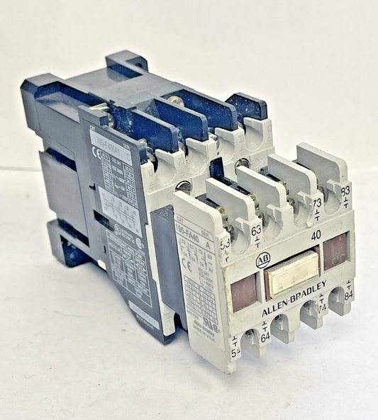 ALLEN-BRADLEY 700-F400A1 Ser. C 120V COIL RELAY & 195-FA40 Ser. A AUX. CONTACT