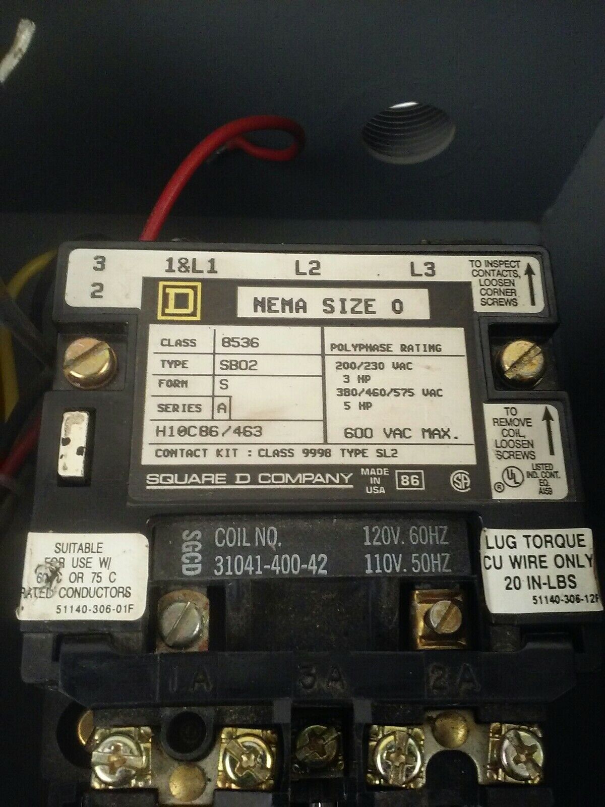 SQUARE D CLASS 8536 TYPE SBE2 8536-SBE2 DUST IGNITION PROOF ENCLOSURE START/STOP