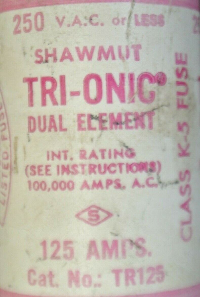 SHAWMUT TR125 TRI-ONIC DUAL-ELEMENT CLASS K5 FUSE / 125A / 250V