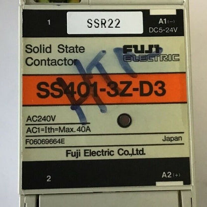 FUJI SS401-3Z-D3 SOLID STATE CONTACTOR 240VAC 5-24VDC 40A