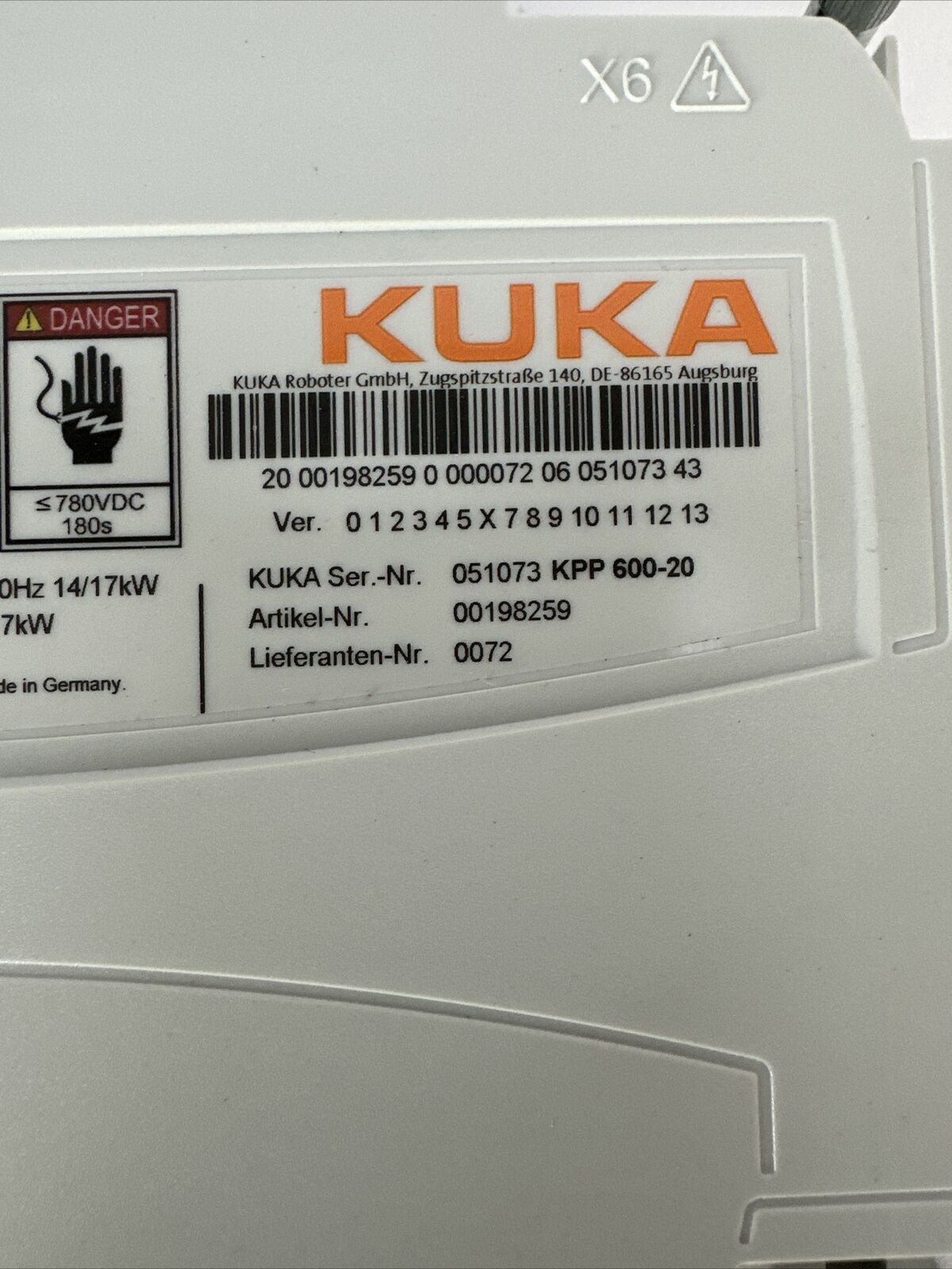 KUKA KPP 600-20 ECMBP0D3004BE531 POWER PACK