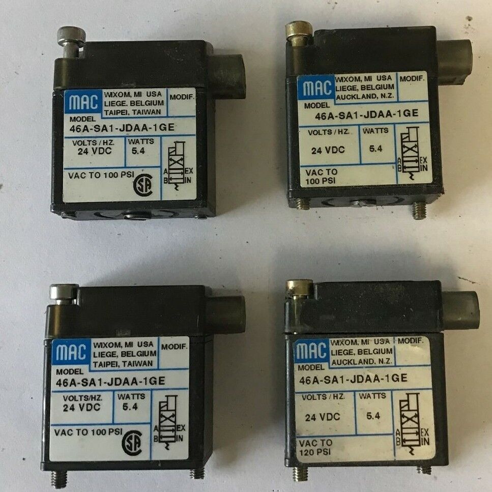 MAC 46A-SA1-JDAA-1GE SOLENOID VALVE 24VDC 5.4WATT 100PSI  ***LOTOF4***