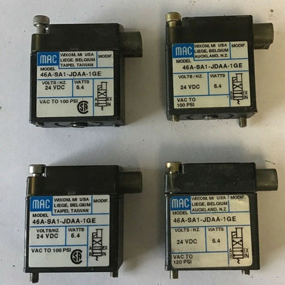 MAC 46A-SA1-JDAA-1GE SOLENOID VALVE 24VDC 5.4WATT 100PSI  ***LOTOF4***