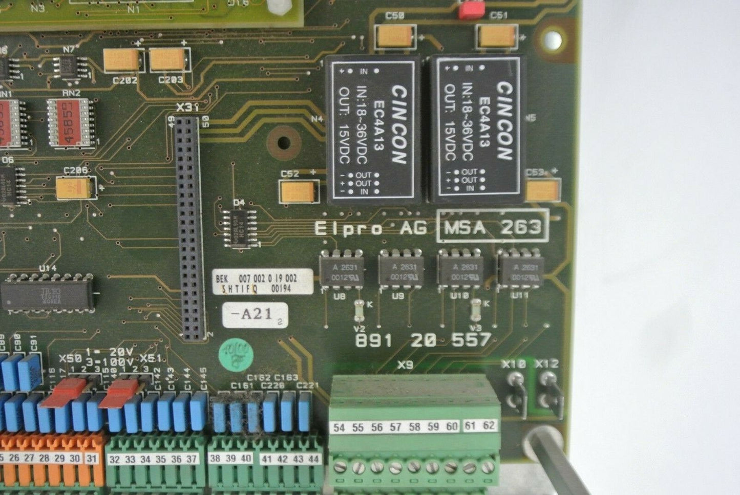 CIRCUIT BOARD ASSEMBLY from WORKING DYNAMOMETER CONTROLS VEM TRANSRESCH ELPRO