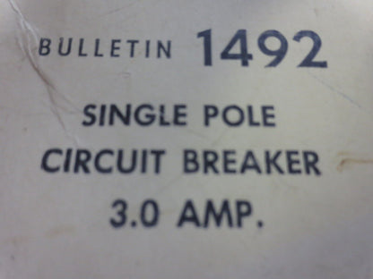ALLEN-BRADLEY 1492-G030 Ser. A - SINGLE POLE CIRCUIT BREAKER - 3.0A NEW SURPLUS