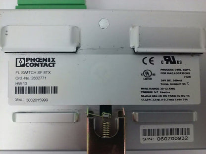 PHOENIX CONTACT FL SWITCH SF 8TX  24VDC.240mA, 8 PORT ETHERNET SWITCH