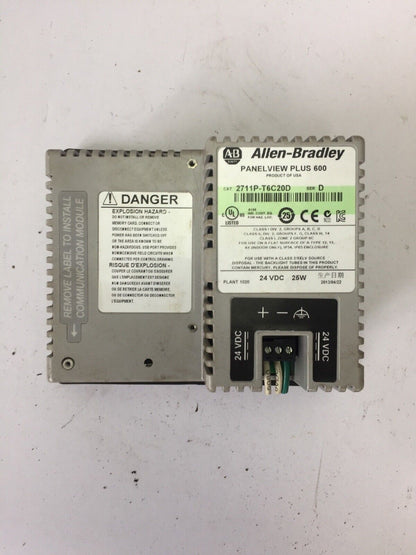 ALLEN BRADLEY 2711P-T6C20D PANELVIEW PLUS 600 24VDC 25W SER D