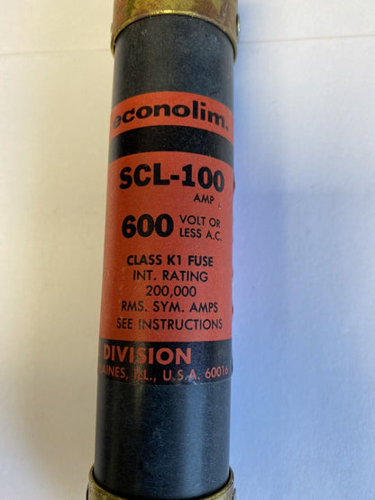 Economy Fuse SCL-100 100A  600V Fuse "Lot of 2"