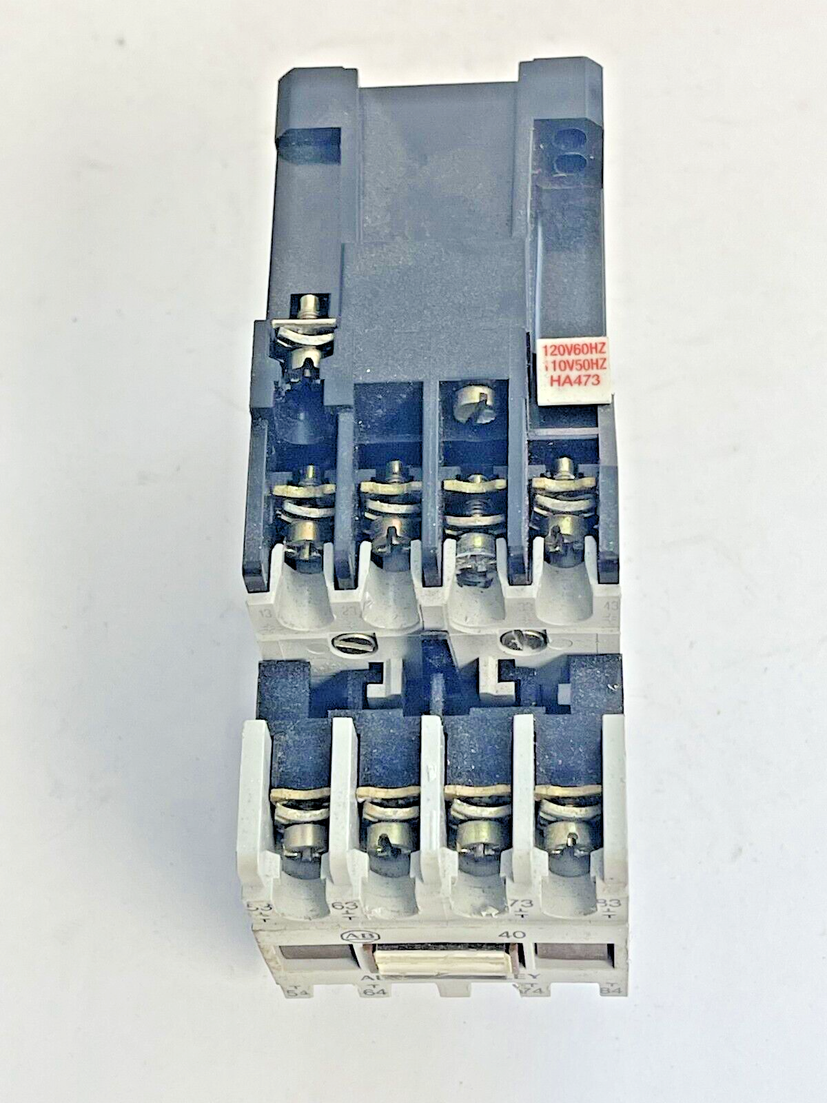 ALLEN-BRADLEY 700-F400A1 Ser. C 120V COIL RELAY & 195-FA40 Ser. A AUX. CONTACT