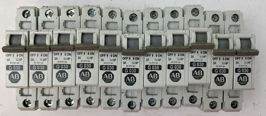 ALLEN BRADLEY 1492-CB1G030 3A 1/3HP 1P 277VAC 1PH SER C (LOT OF 11)