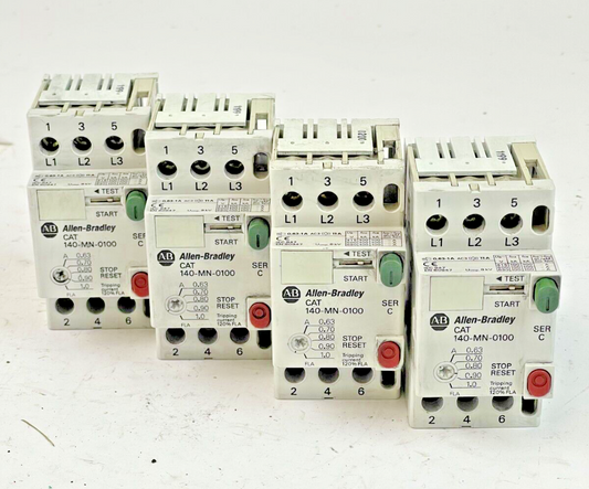ALLEN BRADLEY *LOT OF 4* 140-MN-0100 SER. C - MANUAL MOTOR STARTERS