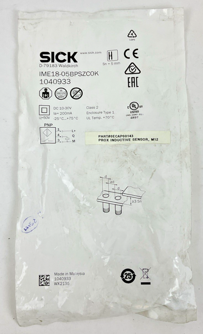 SICK IME18-05BPSZCOK PROXIMITY SENSOR 30-VDC CLASS2 200MA