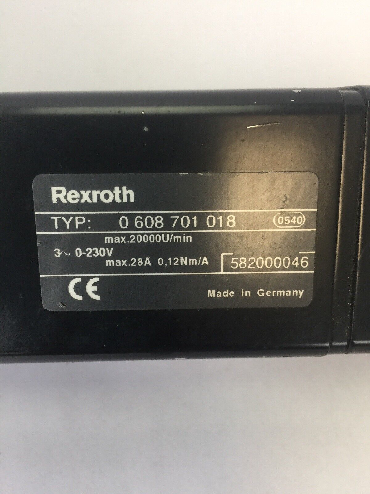 REXROTH 0608701018 DRIVE SPINDLE 0608720040 NUT RUNNER 0608820102 TRANSDUCER SYS