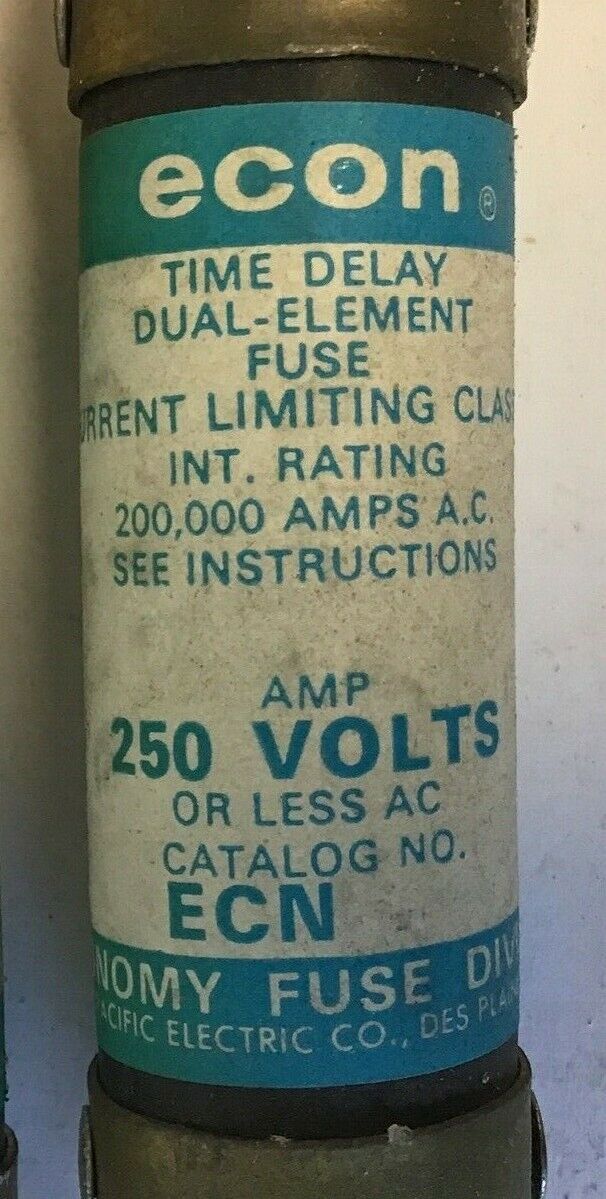 ECONOMY ECN65 FUSE 250VAC TIME DELAY  DUAL-ELEMENT 65A ***LOTOF2***