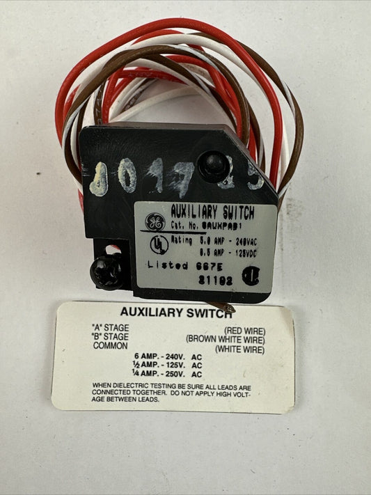 GE SAUXPAB1 AUXILIARY SWITCH 240VAC 6A 125VAC 1/2A 250VAC 1/4A