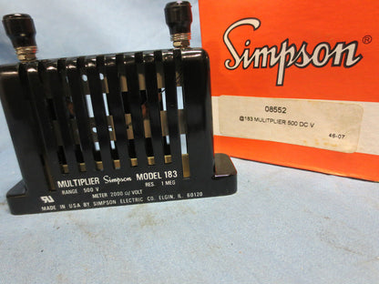 SIMPSON 08552 183 MULTIPLIER RESISTOR 500 DC V - NEW in BOX - RES. 1 MEG