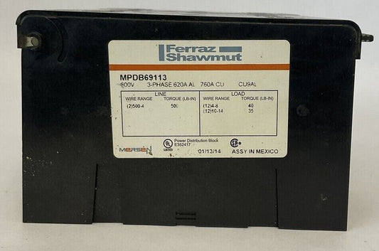 FERRAZ SHAWMUT MPDB6913 POWER DISTRIBUTION BLOCK 600V