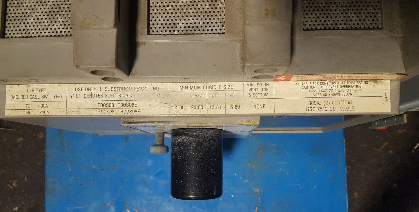 800A GE POWER BREAK (Cat No. TC88SS) w/ TS20LSIG RMS-9 PROGRAMMER