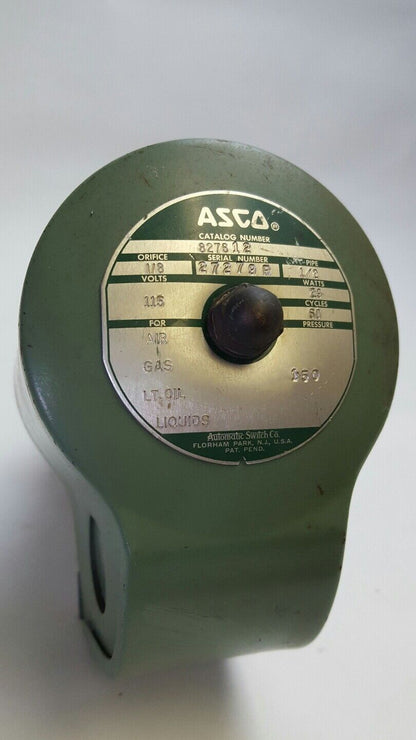ASCO 827612 SOLENOID VALVE 115/60 1/2" NPT 29W ORIFICE 1/8