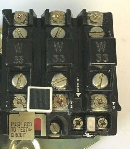 ALLEN BRADLEY 509-TOD FULL VOLTAGE STARTER SER.B 3PH 9A 600VAC 2HP