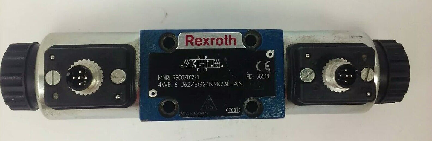 REXROTH,  HYDRAULIC VALVE, 4WE 6 J62/EG24N9K33L=AN, MNR:R900701221, USED