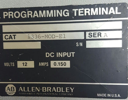 ALLEN BRADLEY 1336-MOD-E1 PROGRAMMING TERMINAL SER A 12V