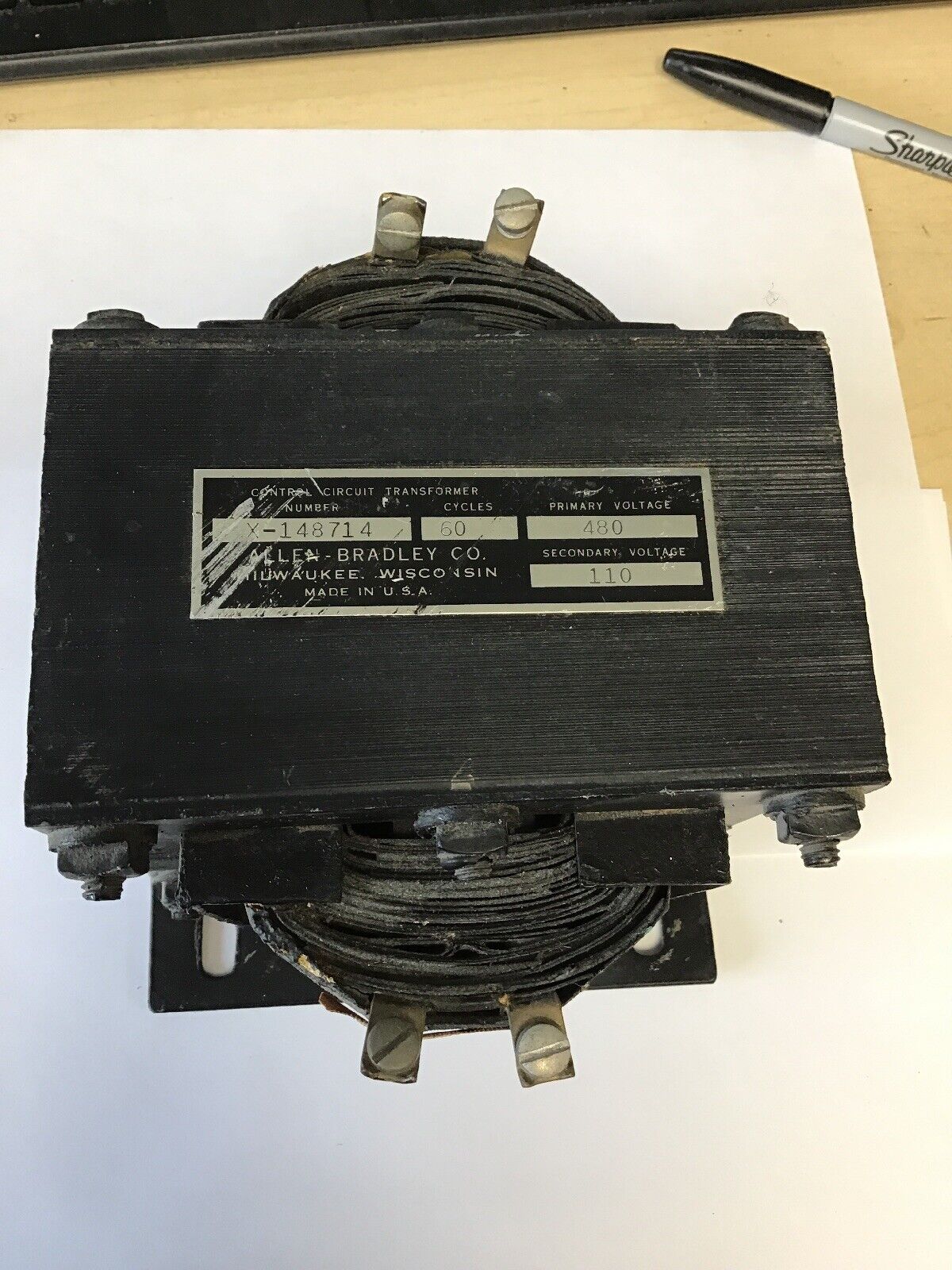 ALLEN BRADLEY X-148714 CONTROL CIRCUIT TRANSFORMER 60CY PRIM.480V/SEC.110V