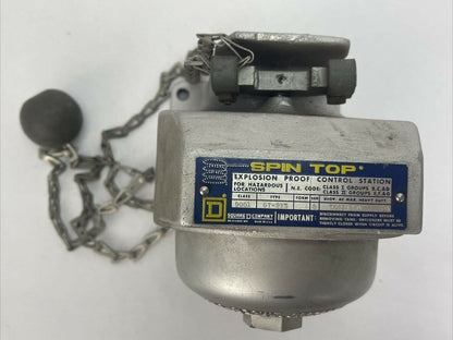 SQUARE D CLASS 9001 TYPE GT-213 SPIN TOP EXPLOSION PROOF CONTROL STATION 600VAC