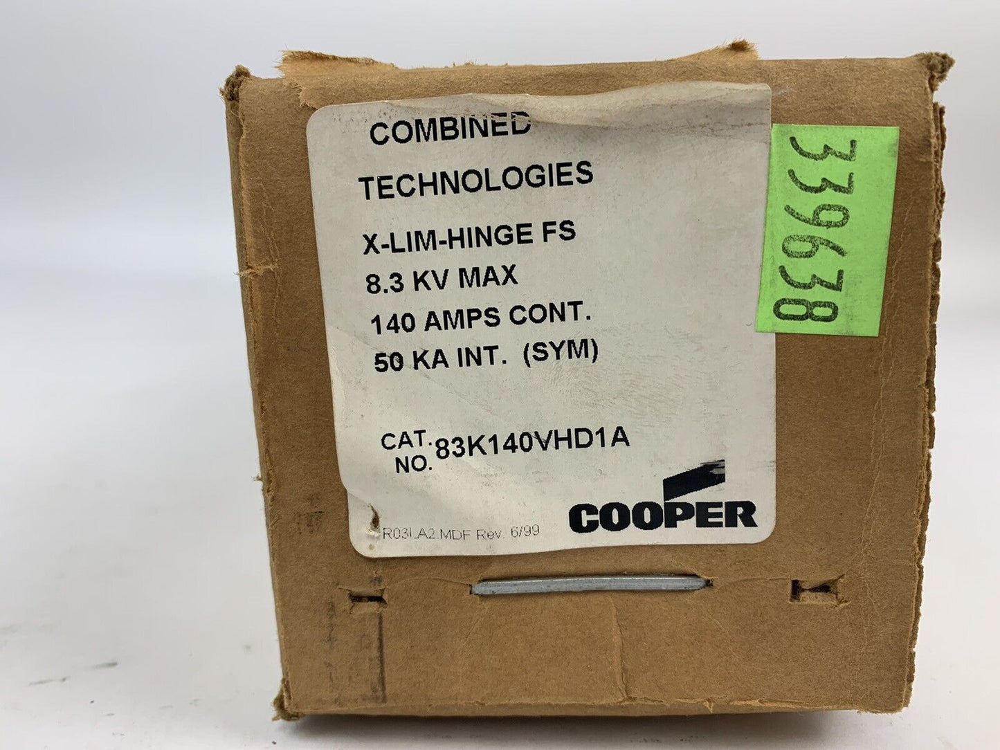 COOPER/COMBINED TECHNOLOGIES 83K140VHD1A X-LIMITER BACKUP FUSE / 8.3kV / 140A