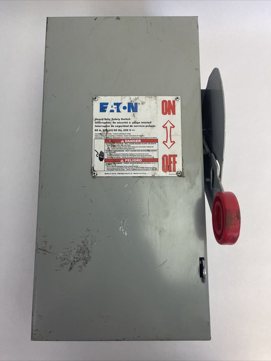 CUTLER HAMMER 1HD362 FUSIBLE SAFETY SWITCH 60A 600VAC 3POLE 3PH 50HP TYPE 1