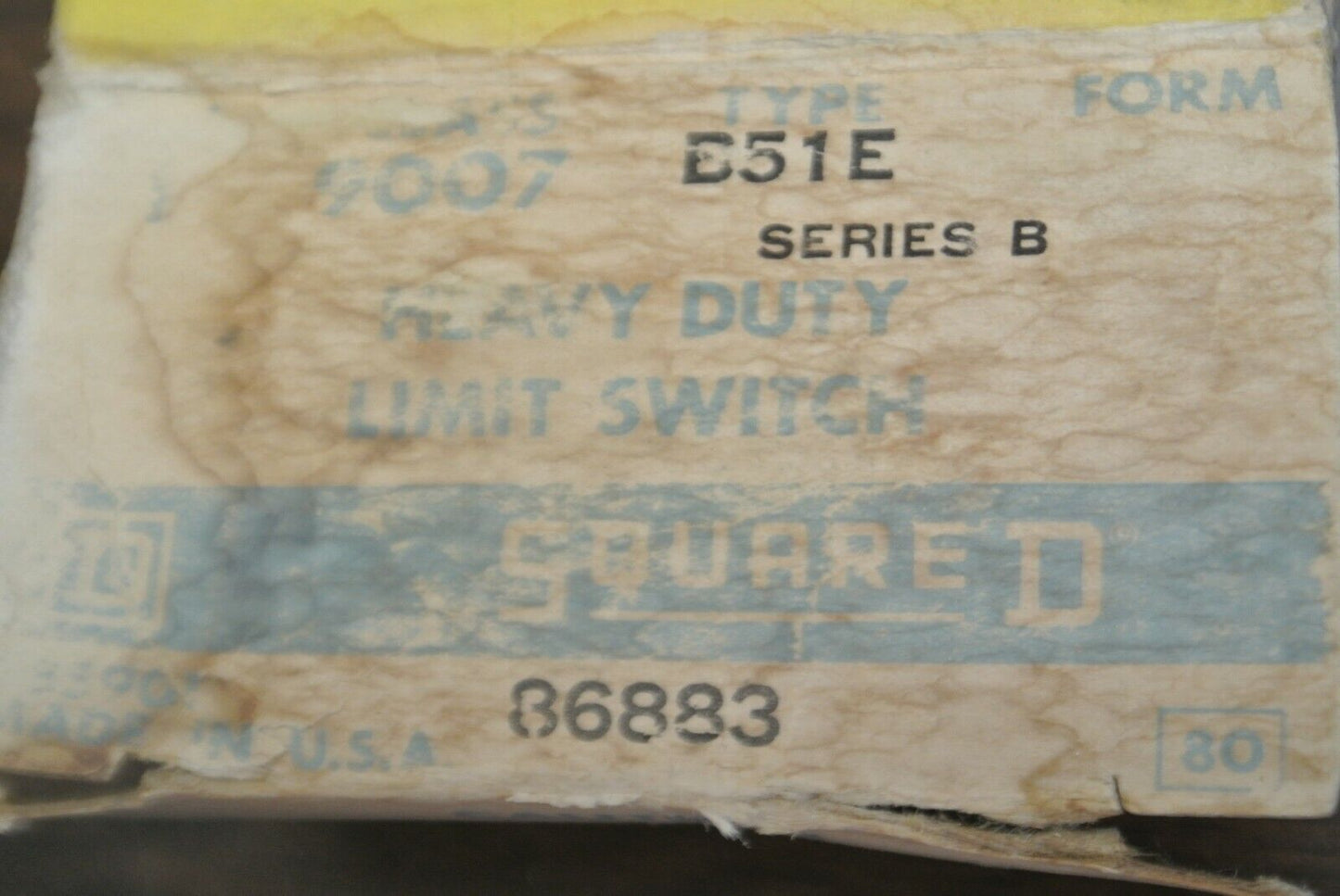 SQUARE D 9007 B51E Ser. B HEAVY DUTY LIMIT SWITCH / NEW SURPLUS