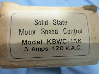 GREENHECK SOLID STATE MOTOR SPEED CONTROL KBWC-15K - NEW IN BOX - 5A 120VAC