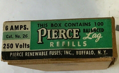 PIERCE 26 RENEWABLE FUSE LINKS 6A 250 VOLT REFILLS****LOTOF100***