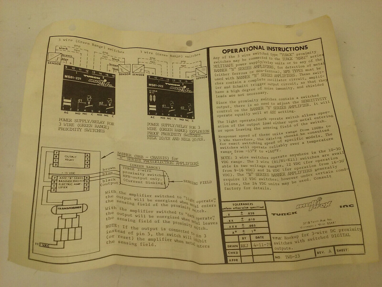 TURCK Bi10-G30-AP7-X PROXIMITY SWITCH 10-30V 250mA 10mm Bi10G30AP7X
