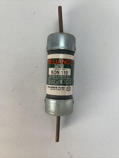 RELIANCE KON110 CLASS K5 ONE TIME FUSE 110AMP 250VAC