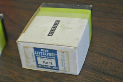 BOX of 5 / LITTELFUSE FLA 12 FUSE / 12A / 125V / NEW SURPLUS / FLA-12